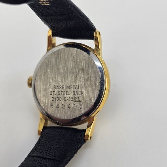 VTG Seiko Women\'s Watch 20MM Black Dial New Leather Bands Up to 6.5\